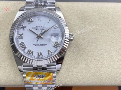 ARF Rolex Datejust 41mm 3235 Movement 72h 129.4g White Face SS Jubilee Band Watch